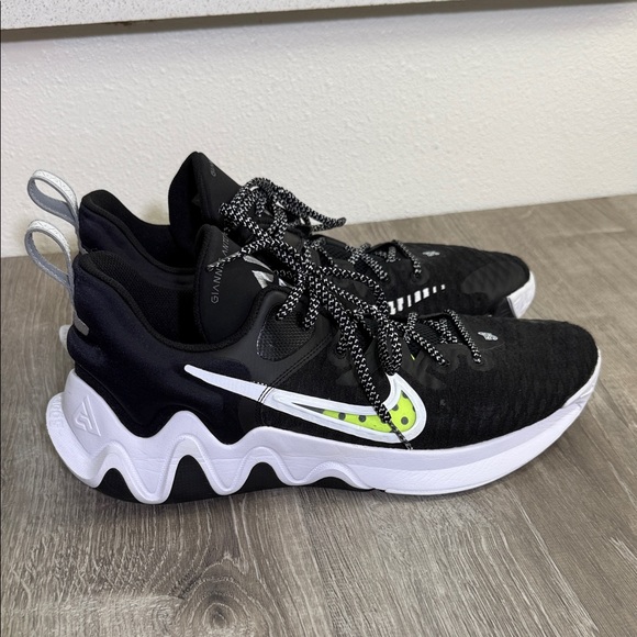 Nike Other - Nike Black & White Athletic Sneakers with Neon Green Swoosh